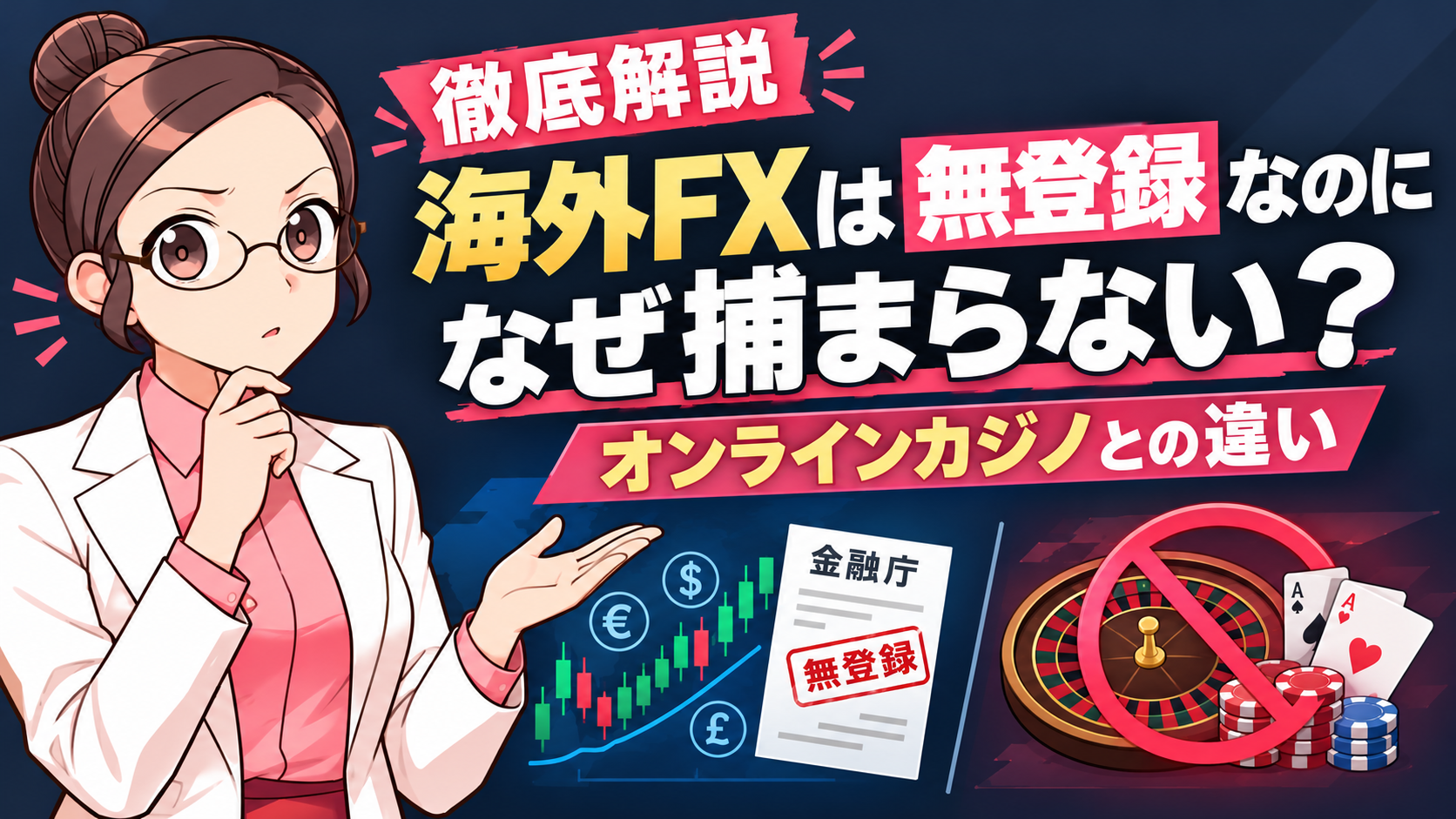 なぜ海外FXは金融庁無登録なのにオンラインカジノと違い捕まらないのか